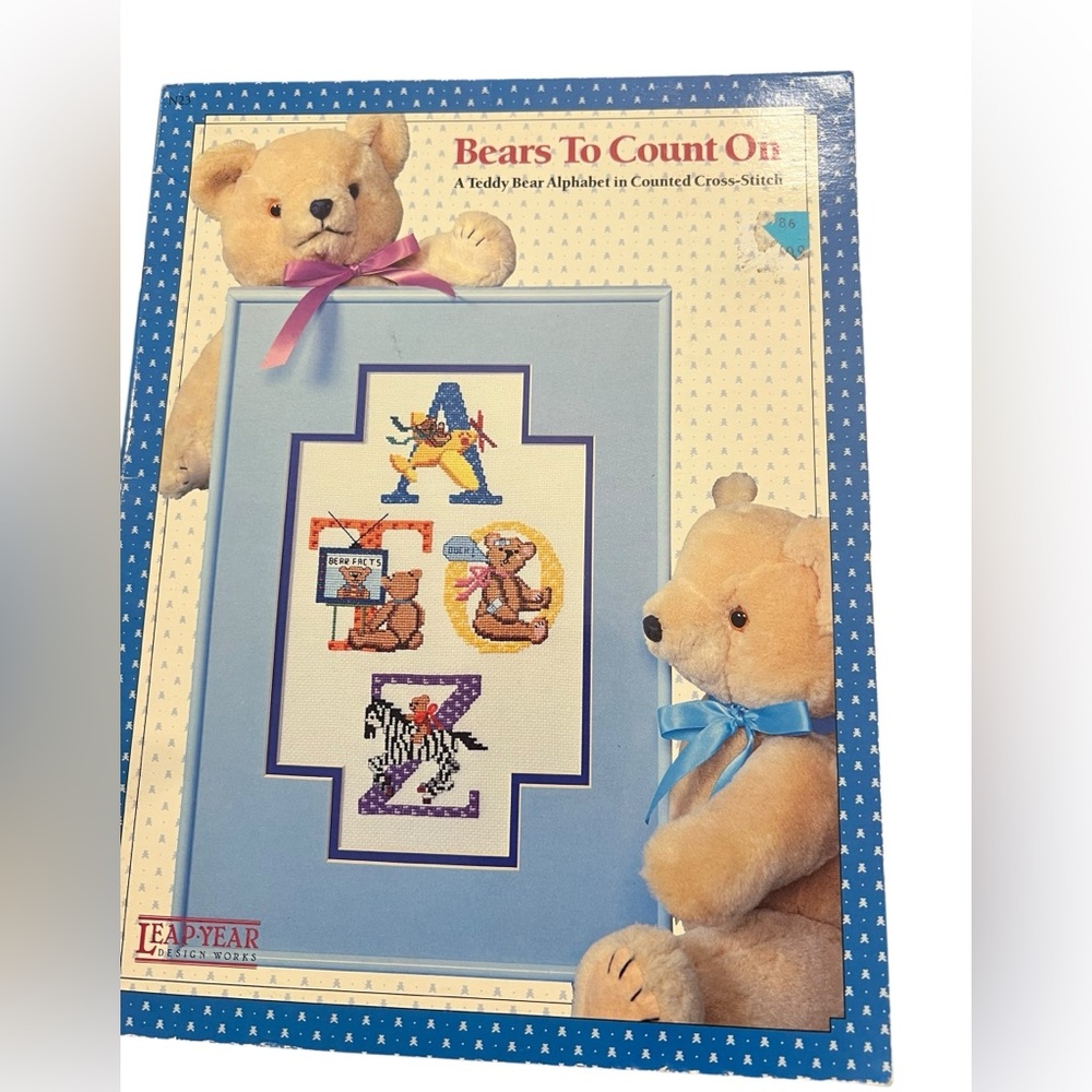 Leap Year Design Works Bears to Count On Teddy Bear Alphabet Baby Nursery‎ VTG
